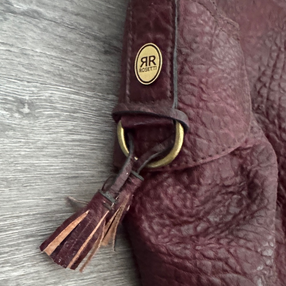 Burgundy Faux Leather Hobo Bag - Picture 10 of 11